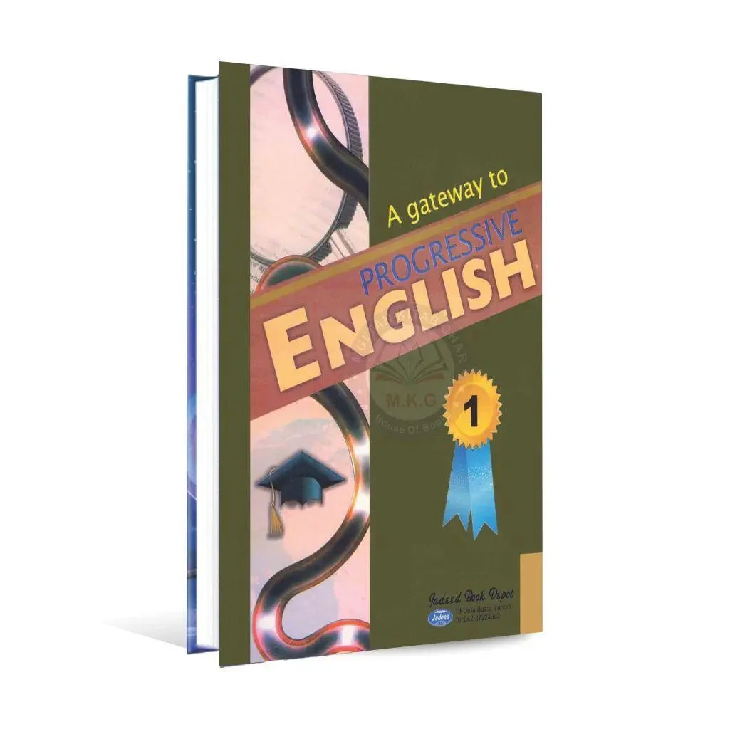 A Gateway to Progressive English Key Book for Class 1 with ribbon and graduation cap on cover
