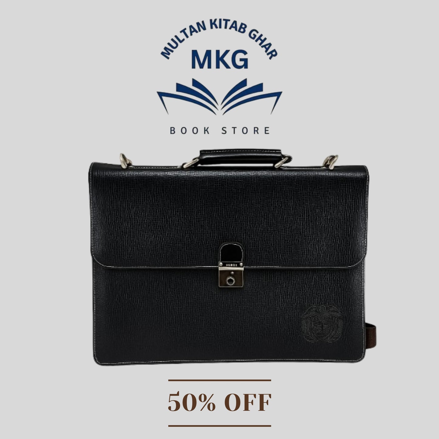 Black Leather Laptop Bag – Stylish & Professional for Everyday Use - MKG