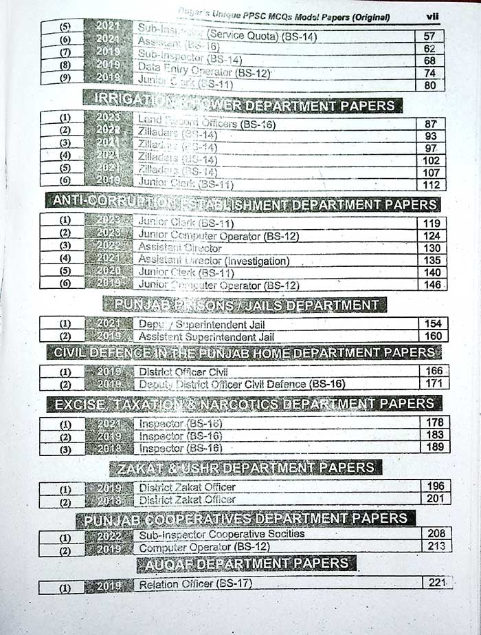 Dogar Unique Fully Solved Original PPSC Model Papers MCQs with Explanatory Answers 101st Edition 2025 - MKG