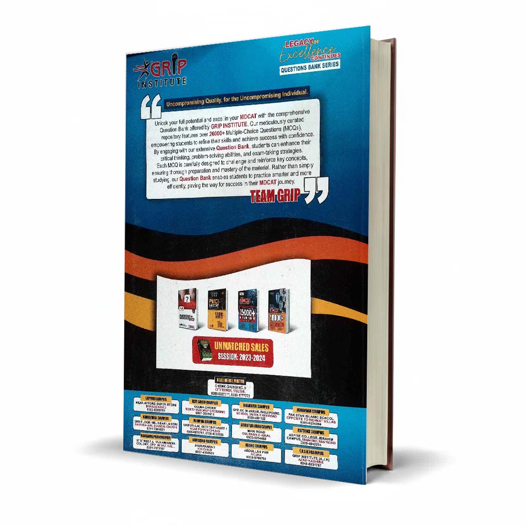 Grip MDCAT, UHS-NUMS, ETEA-DUHS SZABMU-BUHMS New 2026 Edition 26000+ Questions Bank with Past Paper's By AGHA Khan - MKG