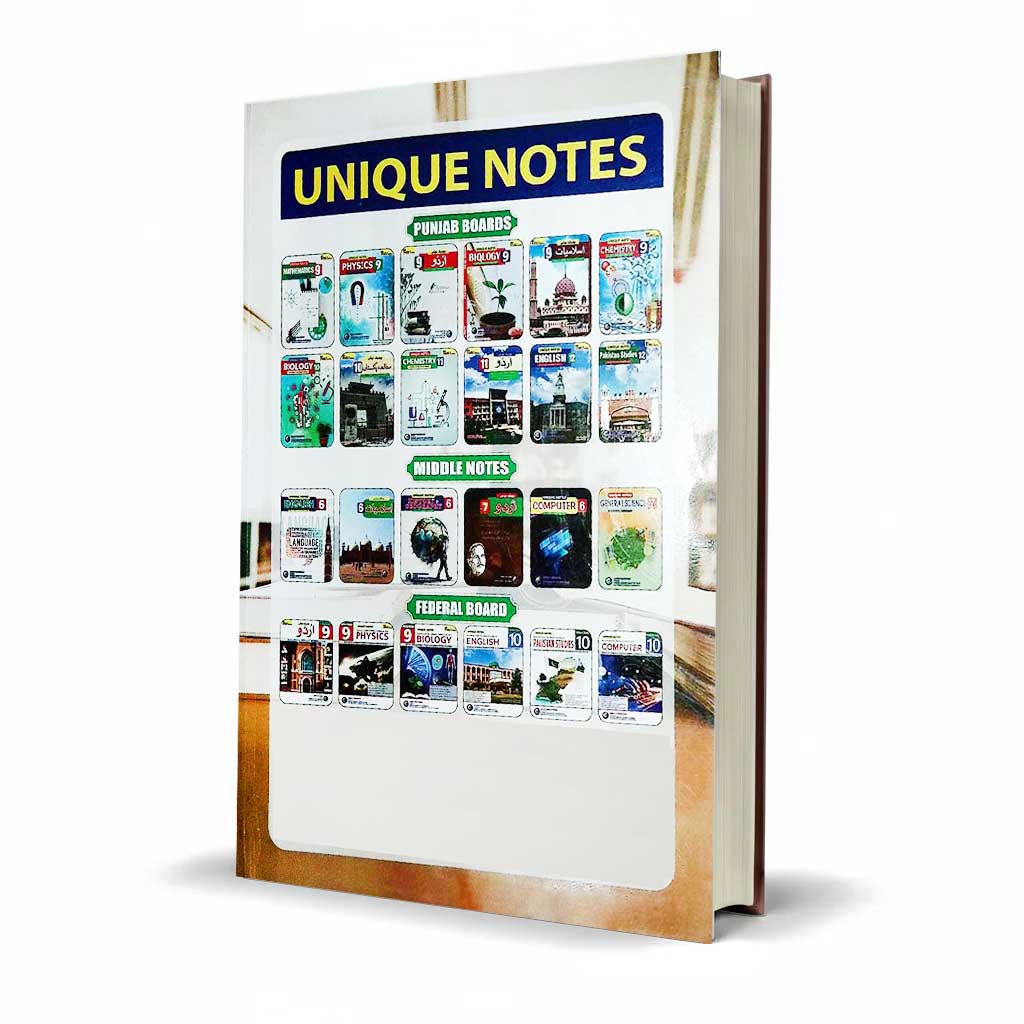 Unique Notes Urdu Guide for Class 9th 2026 Edition Book