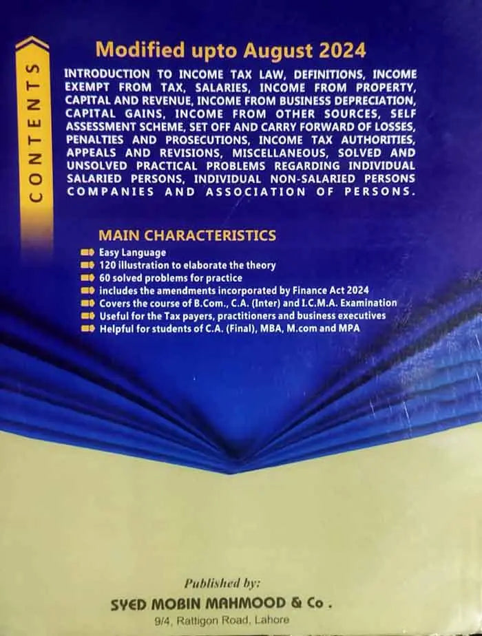 Income Tax Principles Practice New Edition 2024-2025 By Muhammad Muazzam Mughal Syed Mubin Mehmood & Co
