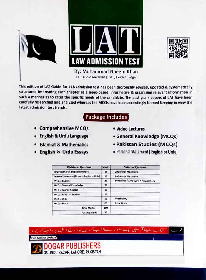 5 year LLB Undergraduate LAT Law Admission Test Guide Subjective + Objective by M. Naeem Khan Contents 4 MKG