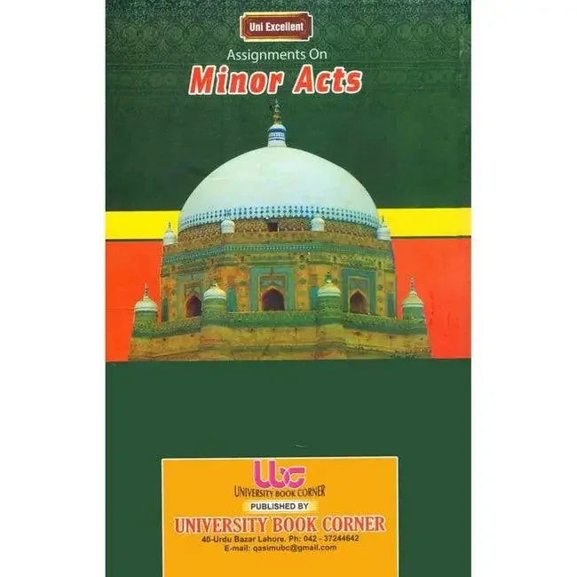 Minor Acts LLB past papers book cover with Multan shrine illustration