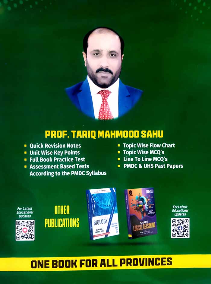 National Biology for All Medical Entrance Tests Practice Book 6000+ MCQs Questions Bank and Unite Wise and Topic Wise MCQs By Prof. Tariq Mahmood Sahu New 4th Edition - MKG