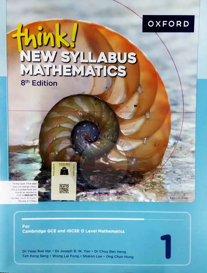 Oxford Think New Syllabus Mathematics 8th Edition Level 1 | Dr. Joseph B.W Multan Kitab Ghar