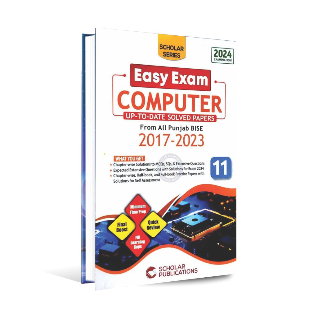 Scholar Series up to date past papers of Computer 2017-2024 for Class 11th Multan Kitab Ghar