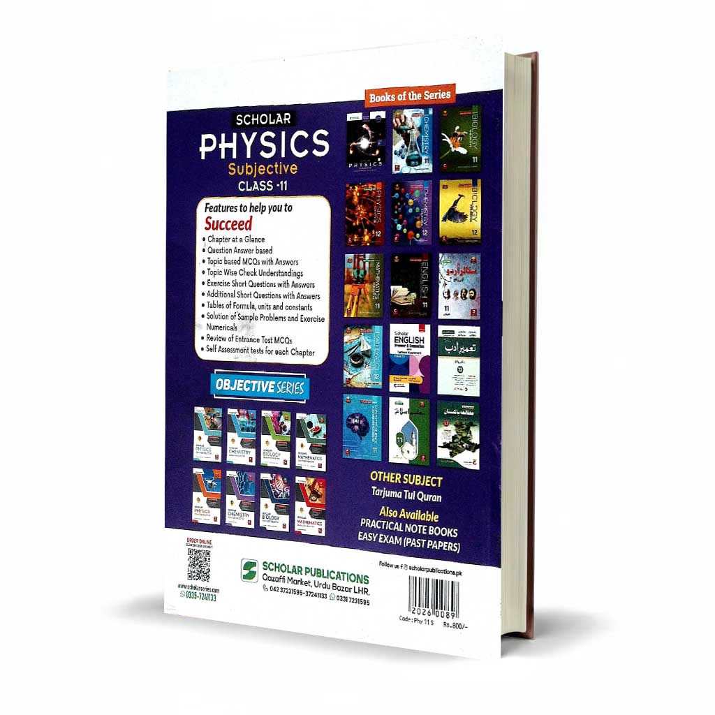 Scholar Series Physics Subjective Book For Class 11 By Muhammad Yamin