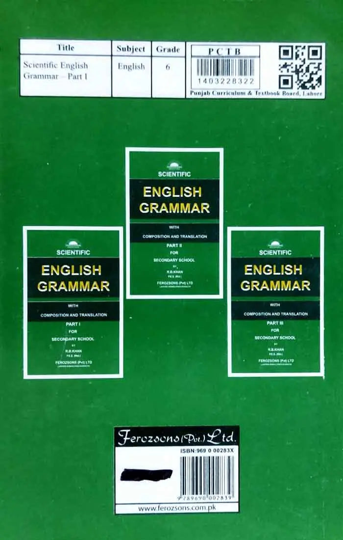 Scientific English Grammar Book With Composition and Translation Part 1 by R.B.Khan