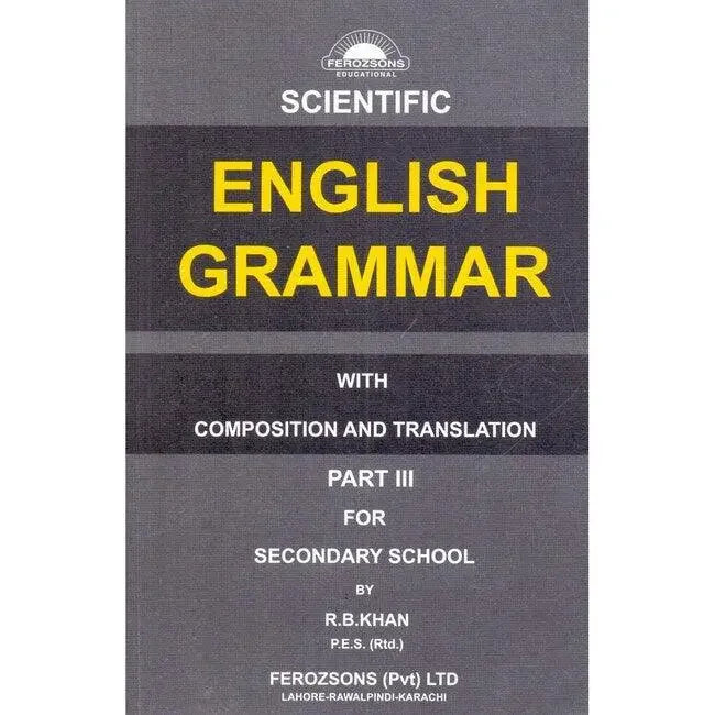 Scientific English Grammar Part III book cover for secondary school, composition and translation guide.
