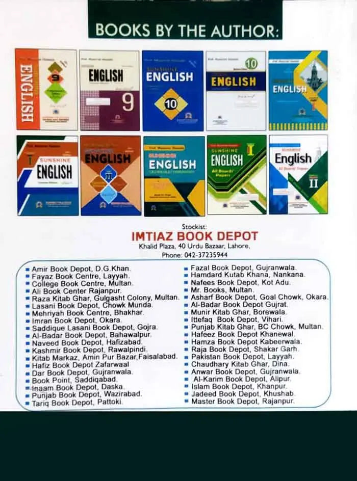 Sunshine English Comprehensive for Intermediate Part–II By Prof. Musarrat Hussain