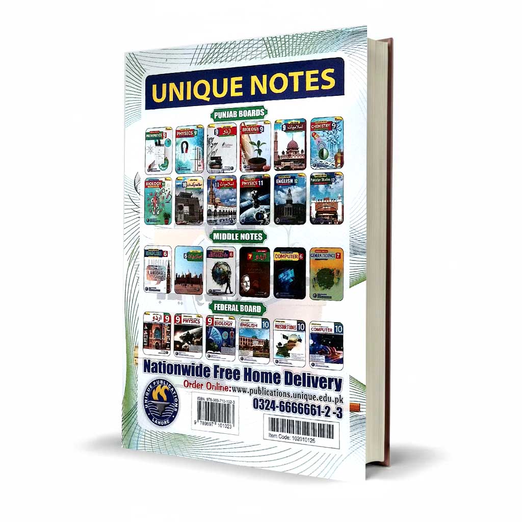 Unique Notes Biology Class 9 Urdu Medium Punjab Board Latest Edition
