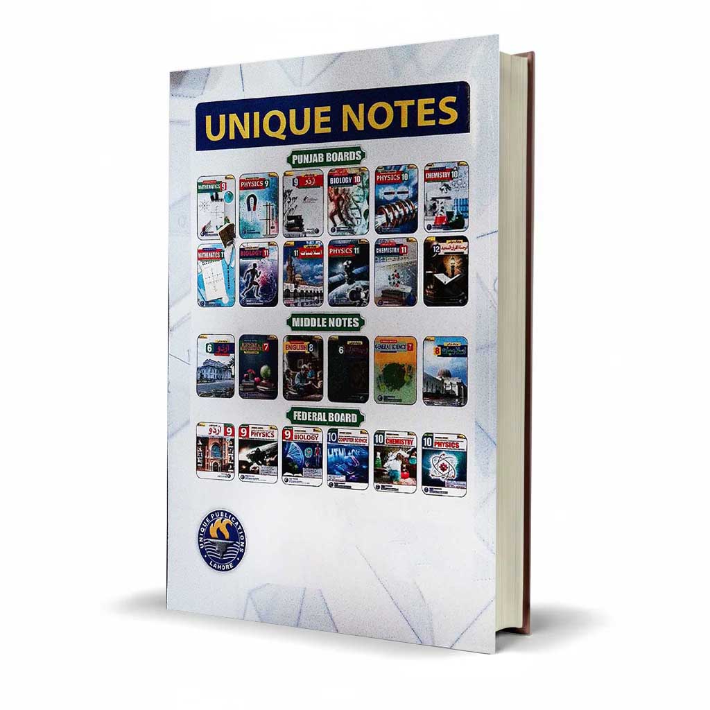 Unique Notes Mathematics Book for Class 10 According to new Board Pattern By Maryam Mirzakhani - MKG