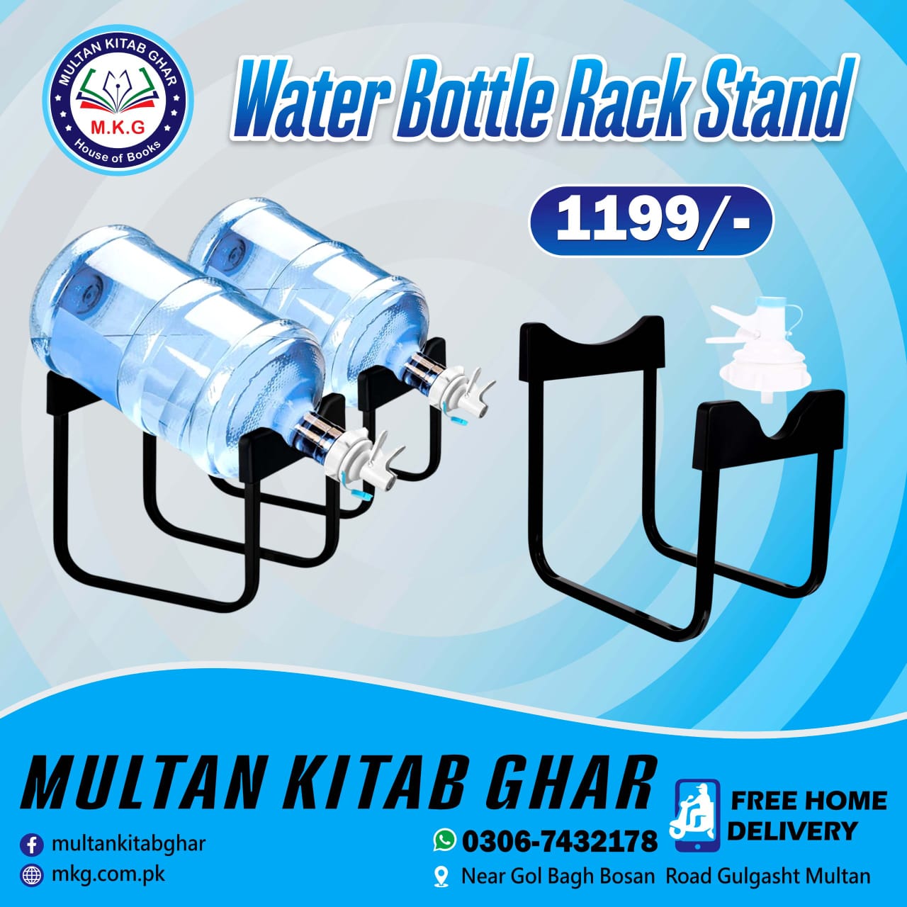 Water Bottle Rack | Kitchen Bottle Organizer | Storage Stand - MKG