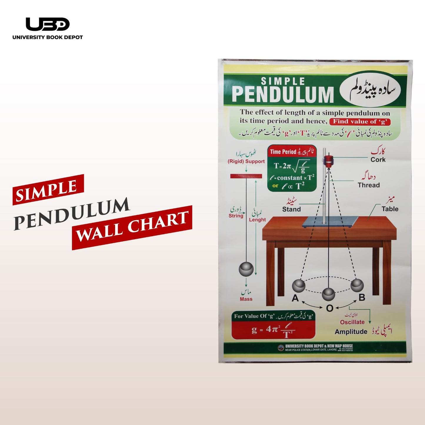 Simple Pendulum Wall Chart | Educational Physics Chart for Students
