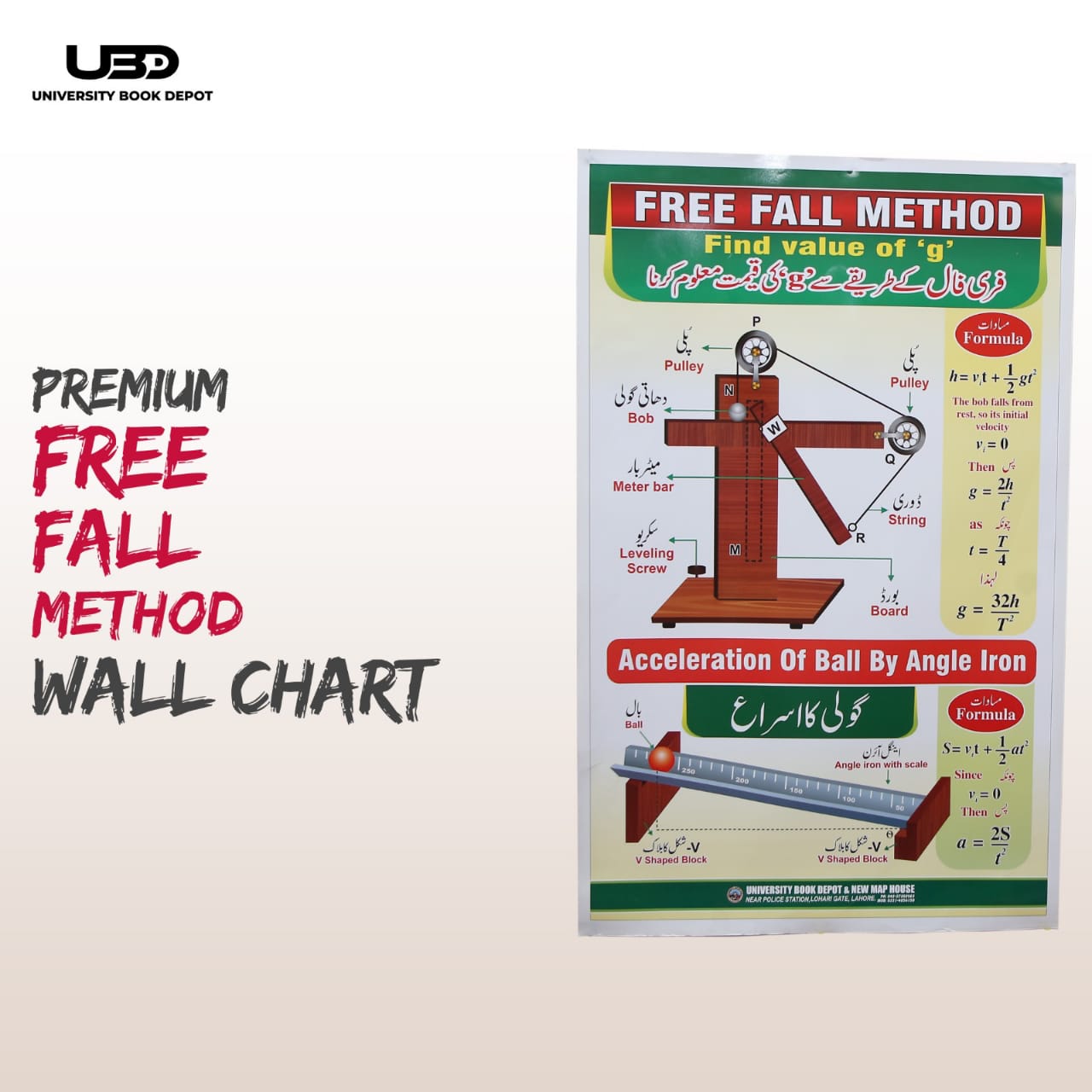 Free Fall Method Premium Wall Chart | Educational Physics Chart