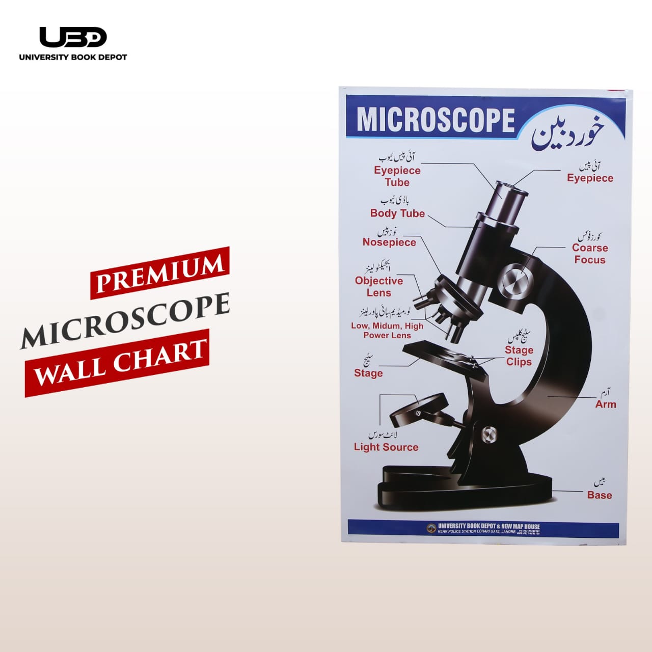Premium Microscope Wall Chart | Biology Laboratory Educational Chart
