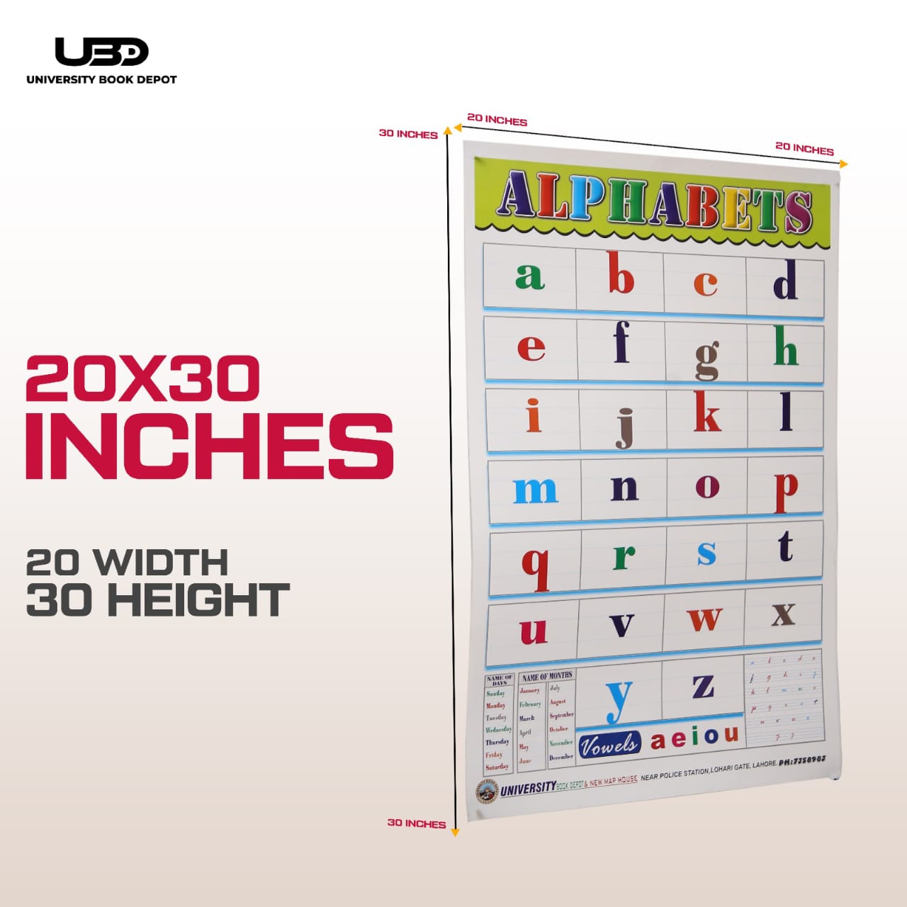 Alphabets Wall Chart | Premium Kids English Learning ABC Chart