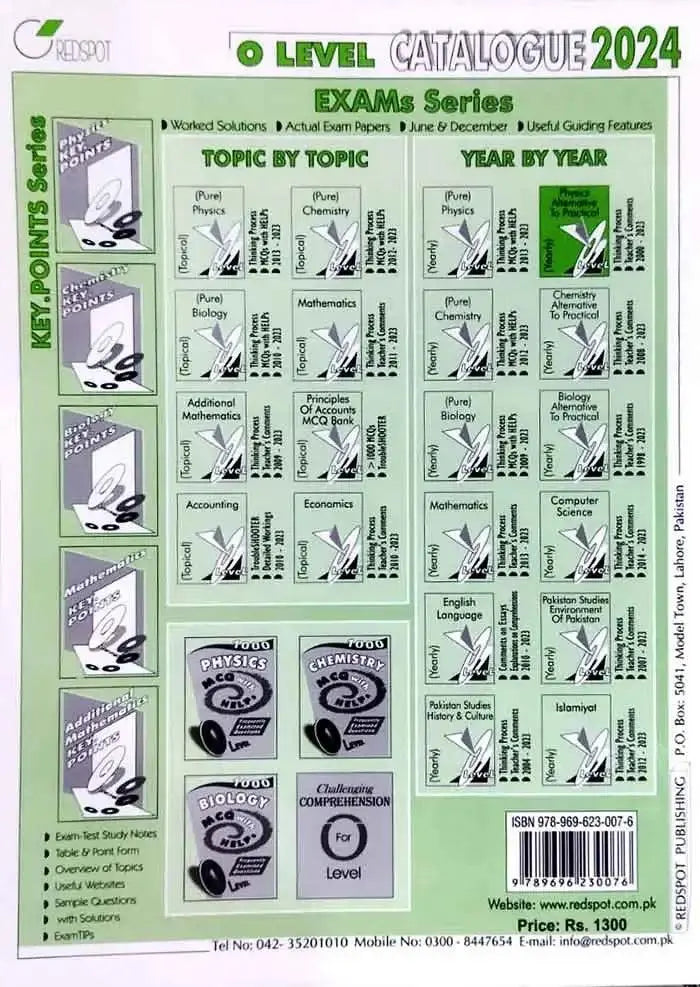 Yearly Worked Solution Physics Alternative to Practical Book For O Level Exam Papers 2000-2023 By Redspot Publishing