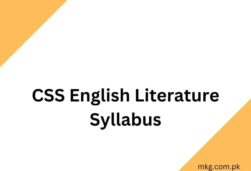 CSS-English-Literature-syllabus-2025 Multan Kitab Ghar