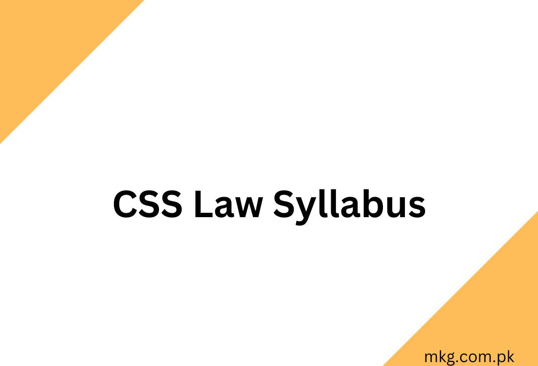 CSS Law Syllabus 2025