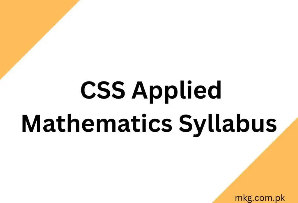 CSS Applied Mathematics Syllabus 2025 - Multan Kitab Ghar