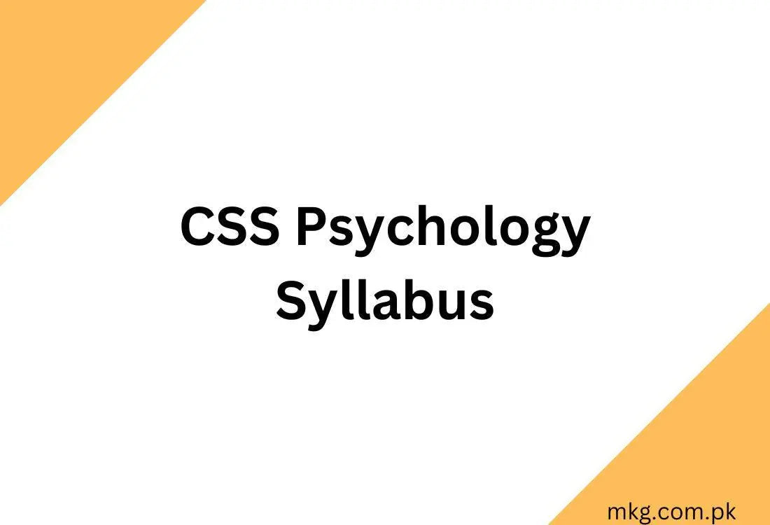 CSS-Psychology-Syllabus-2025 Multan Kitab Ghar
