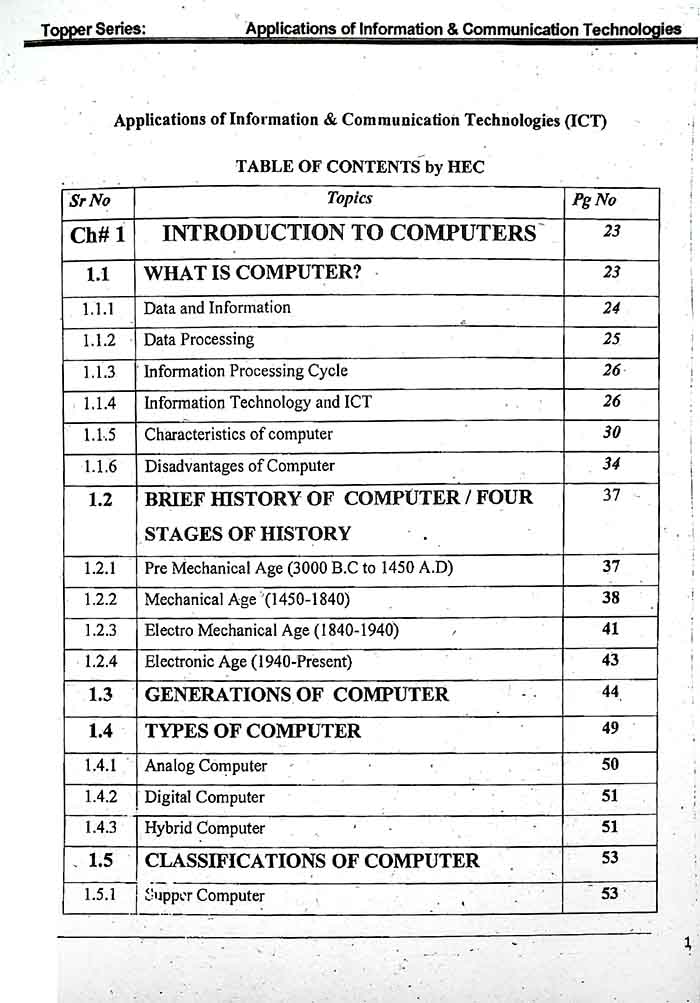 Topper Introduction to Application of Information and Communication Technologies for ADA, BS By Hamza Maan Multan Kitab Ghar