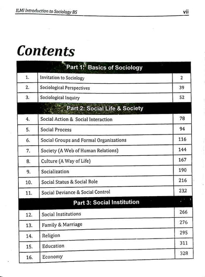 ilmi Introduction to Sociology Book for BS Sociology by Muhammad Akram Afaq Rana Multan Kitab Ghar