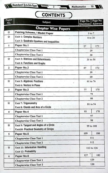 Hamdard Scholar 10th Class Mathematics Up-To-Date Papers – Exam 2026
