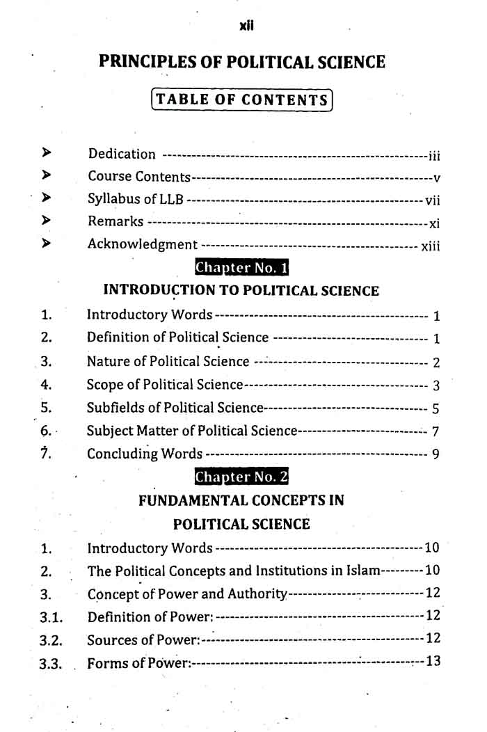 Principles of Political Science for LL.B/ ADP and other competitive Exams By AAS Muhammad Multan Kitab Ghar