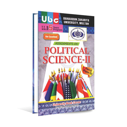 UBC Assignment on Political Science Book For LL.B Khalid Farooq Kasuri Multan Kitab Ghar