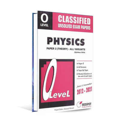 O level Physics Paper 2 Theory All variants Book by Redspot Multan Kitab Ghar