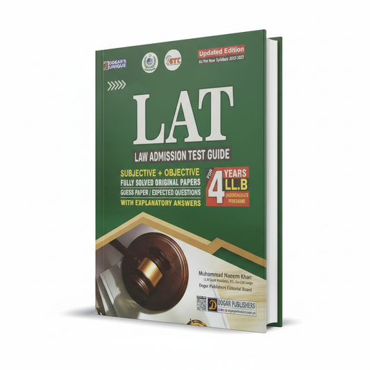 5 year LLB Undergraduate LAT Law Admission Test Guide Subjective + Objective by M. Naeem Khan mkg