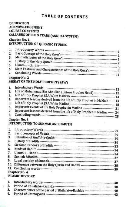 Islamic Studies for LL.B and other Competitive Exams By AAS Muhammad Multan Kitab Ghar