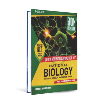 National Biology for All Medical Entrance Tests Practice Book 5000+ MCQs Questions Bank and Unite Wise and Topic Wise MCQs By Prof. Tariq Mahmood Sahu New 3rd Edition Multan Kitab Ghar