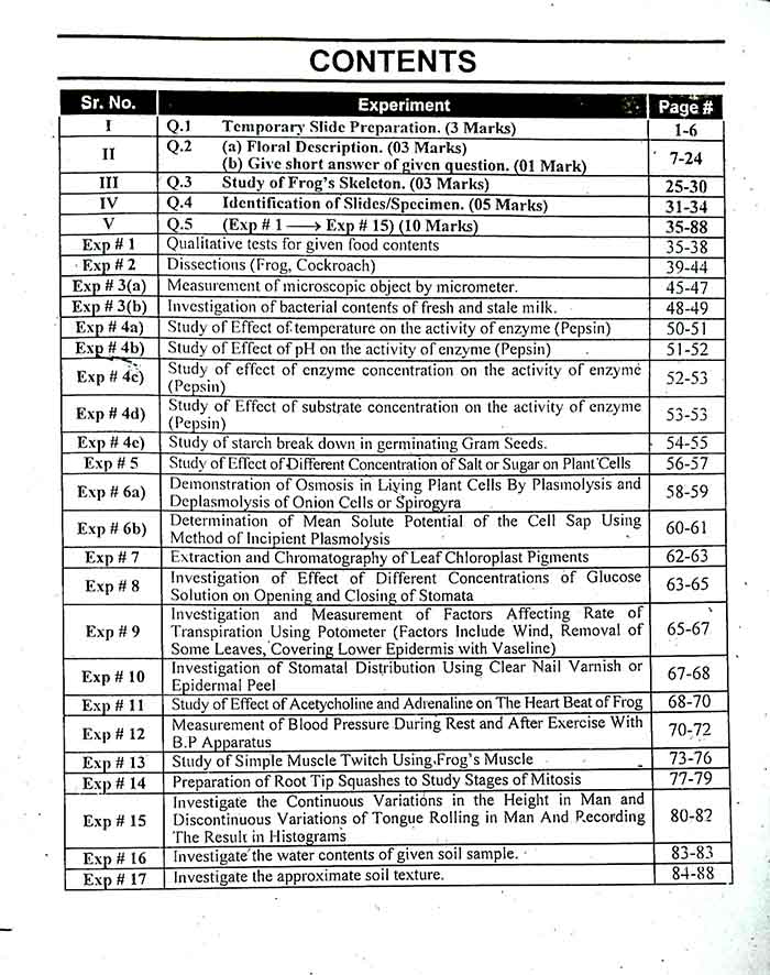 Scholar Easy Preparation of Practical Biology 11&amp;12 By G.M Rashid Multan Kitab Ghar