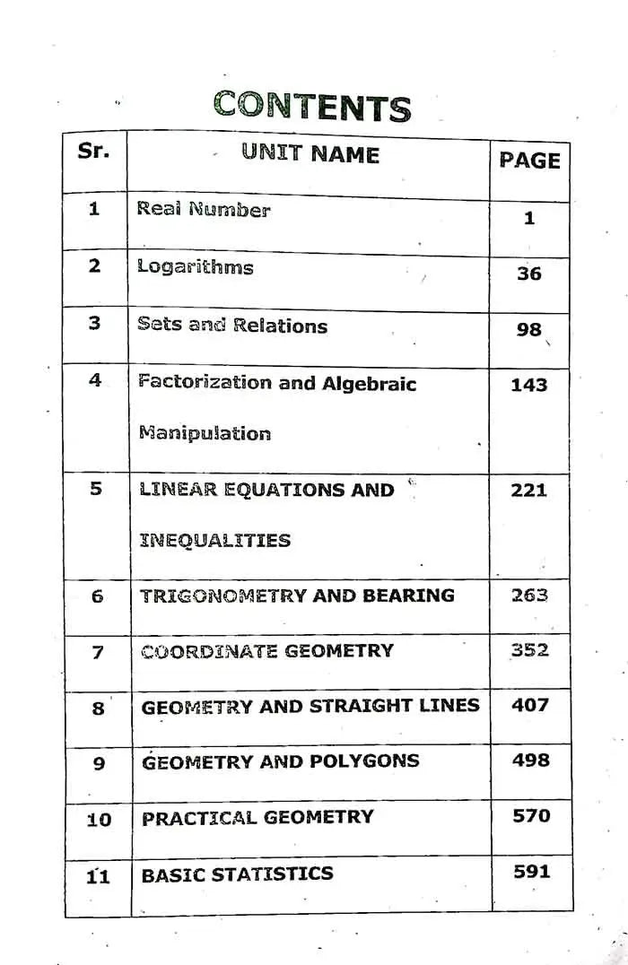 A Gateway to Mathematics – 9th Level (Federal Board SLOs Series) Multan Kitab Ghar
