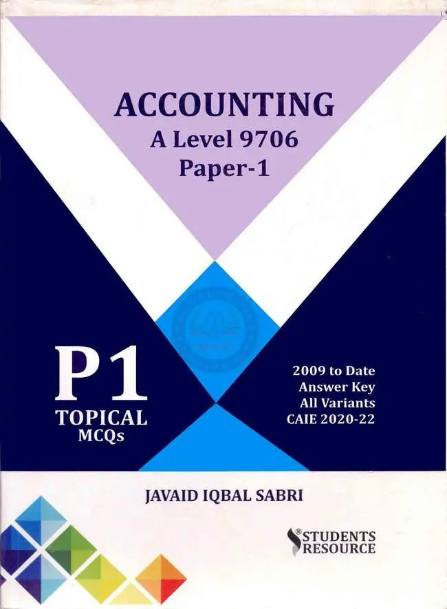 A Level Accounting 9706 Topical Paper 1 MCQs Multan Kitab Ghar