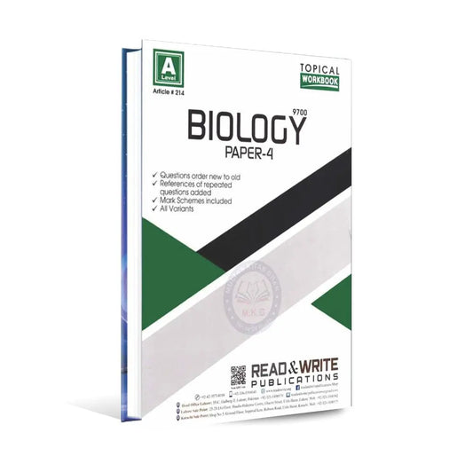 A Level Biology 9700 Paper 4 Topical workbook Multan Kitab Ghar