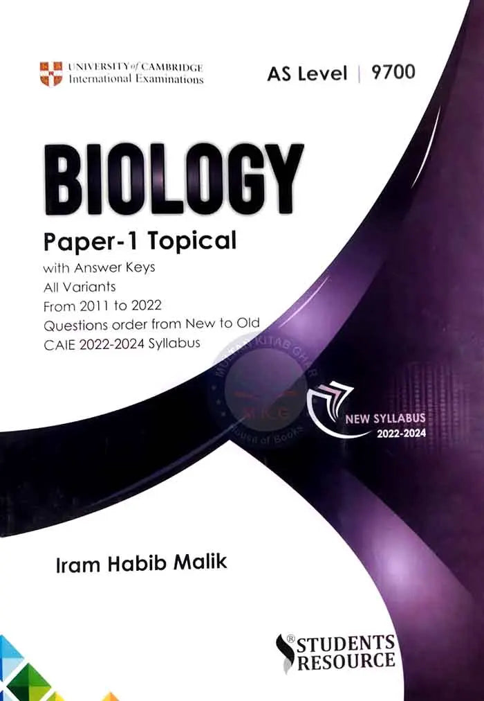 A Level Biology Paper 1 Topical Book By Iram Habib Malik Multan Kitab Ghar