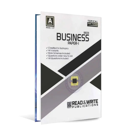 A Level Business (9609) Paper-1 Topocal Past Papers By Read & Write Multan Kitab Ghar