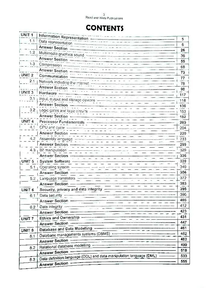 A Level Computer Science 9618 Paper 1 Topical Workbook by Read and Write Multan Kitab Ghar