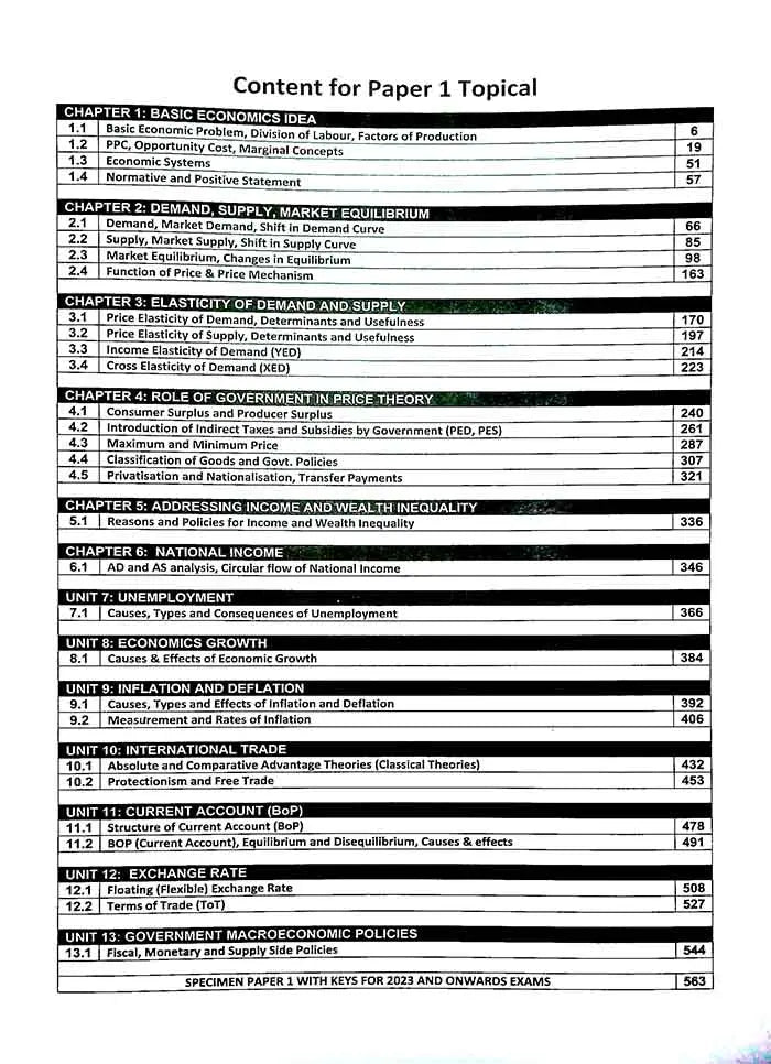 A Level Economics 9708 | Paper-1 | Topical Solved MCQs | By Saeed Afzal Students Resource Publications