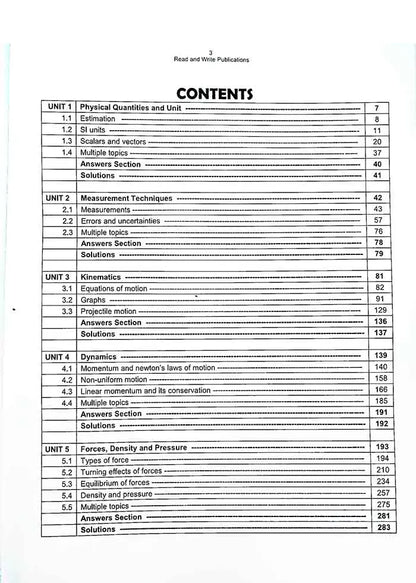 A Level Physics 9702 Paper 1 MCQS Book by Read and Write Multan Kitab Ghar