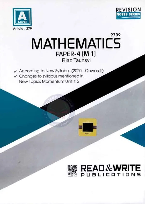 A Level Topical Worked Solution Mathematics 9709 Paper-4 (M1) By Riaz Taunsvi Multan Kitab Ghar