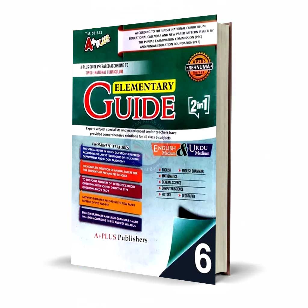 A Plus Elementary Guide English Urdu Medium for Grade 6 for Punjab text Bord