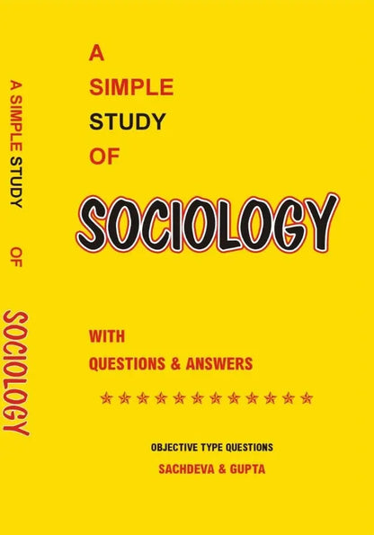 A Simple study of Sociology Book with Questions & Answers by Sachdeva & Gupta Multan Kitab Ghar