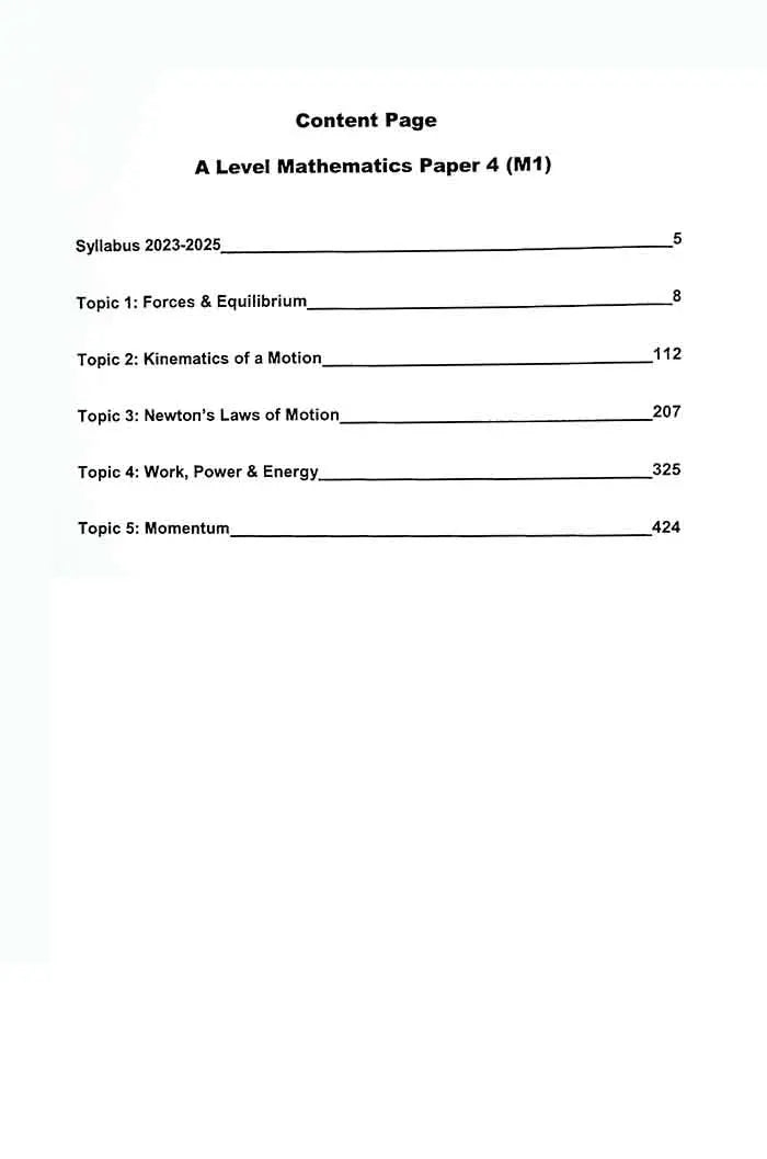 A level 9709 M1 Topical Mechanics-1 Mathematics paper-4 By Mirza Mubbashir Baig Multan Kitab Ghar