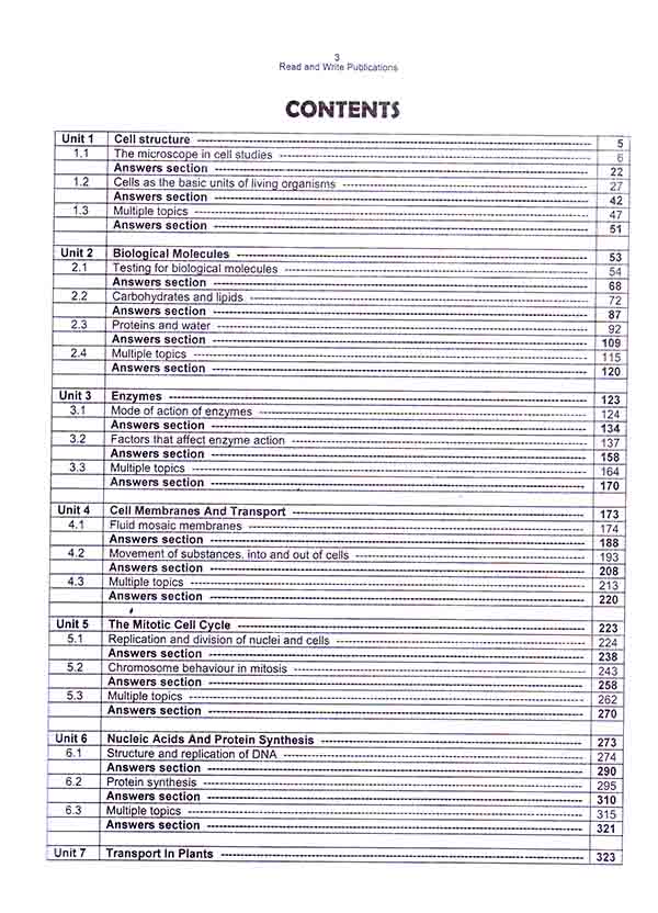 A level Biology 9700 Paper 1 MCQs Book by Read & Write